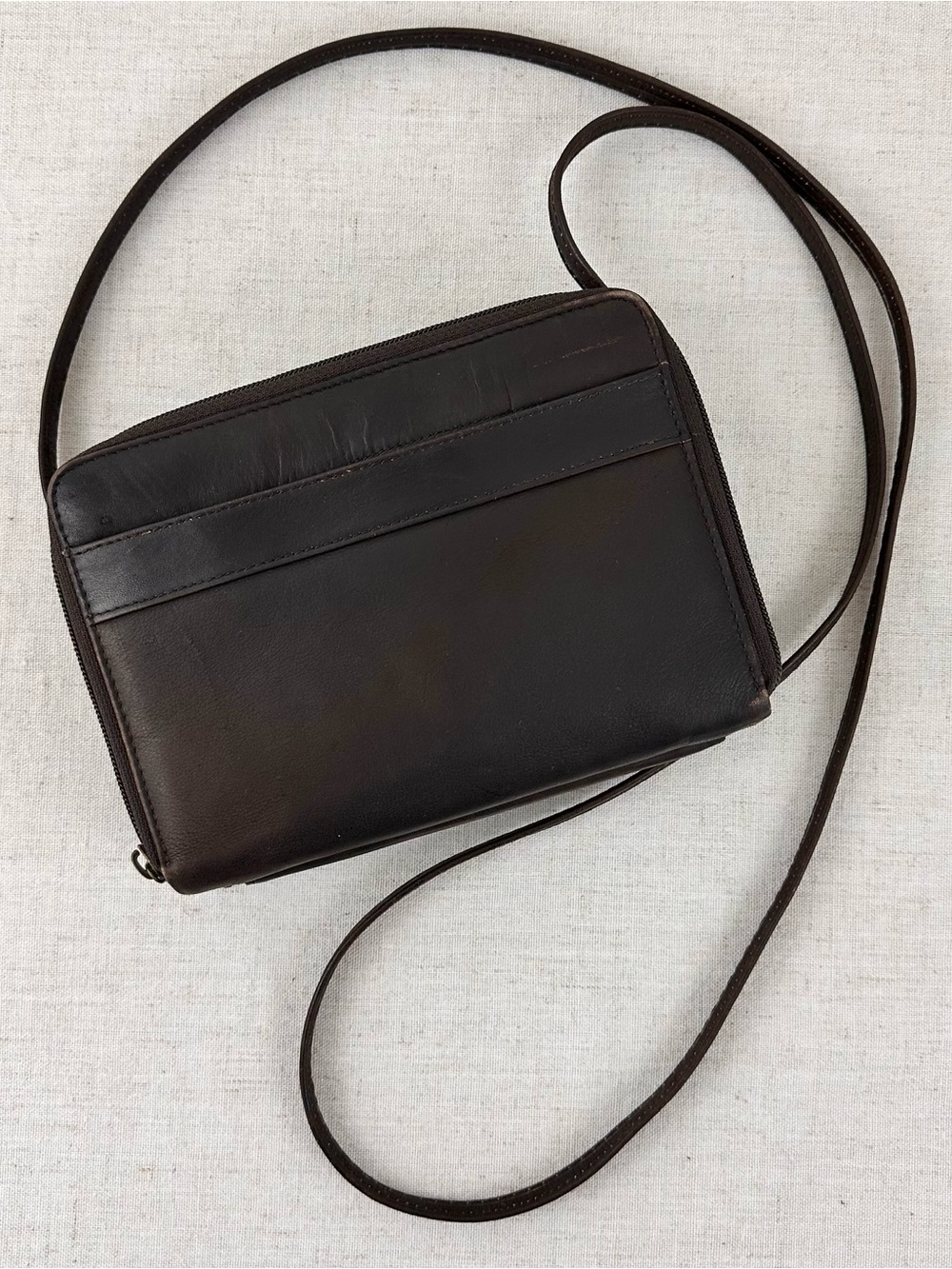 Boulder Ridge Leather Crossbody Bag Purse Dark Brown Full Grain Cowhide